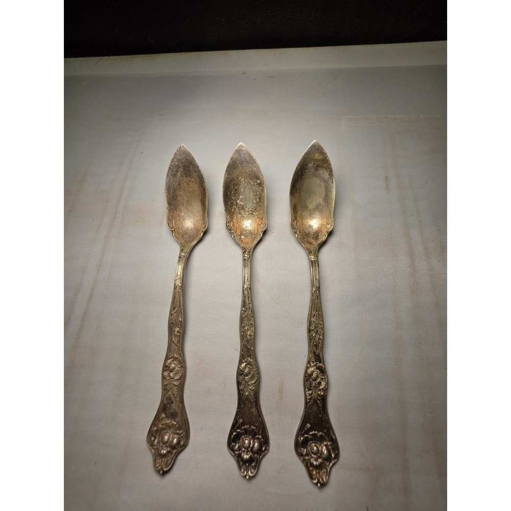 1847 ROGERS BROS VINTAGE SET OF 3 FRUIT ORANGE SPOONS (blossom Carnation Floral)